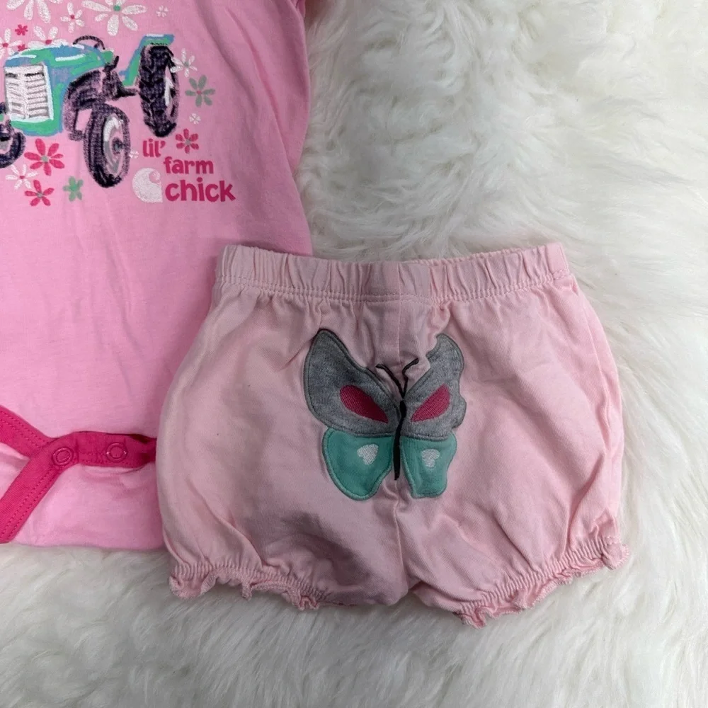 Carhartt Baby girl matching outfit set with Carter’s shorts